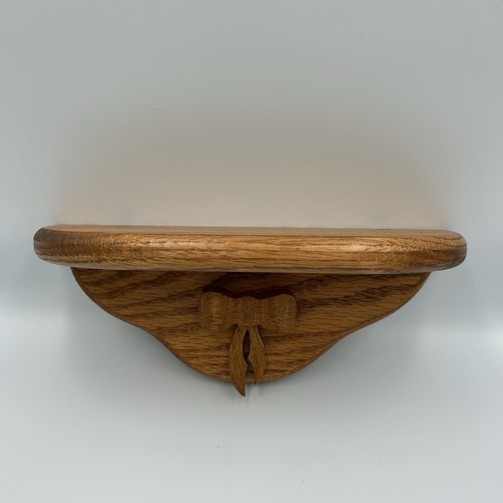 Vintage Farmhouse Hand Crafted‎ Wooden Shelf w/ Wood Bow